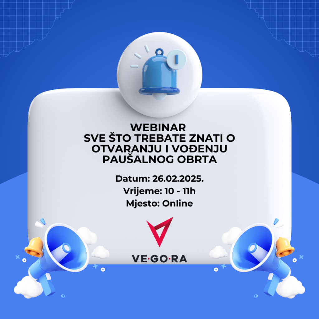 Webinar: Sve što trebate znati o otvaranju i vođenju paušalnog obrta. Datum: 26.02.2025. Vrijeme: 10 -11hMjesto: Online. Imate li pitanja o paušalnom obrtu? Želite znati kako započeti, kako se otvara, koja su davanja prema državi te da li se paušalni obrt može imati uz posao? Pridružite nam se na besplatnom webinaru, gdje ćemo Vam detaljno objasniti što je paušalni obrt! Što ćete naučiti:· Što je paušalni obrt i kako ga otvoriti· Uvjeti za otvaranje paušalnog obrta· Porez i porezni razredi paušalnog obrta· Kako pravilno voditi poslovne knjige· Paušalni obrt uz radni odnos· Troškovi paušalnog obrta uz radni odnos· Paušalni obrt kao zaposlenje